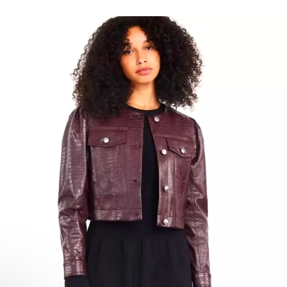 Tanya Taylor Dakota Vegan Leather Jacket Womens